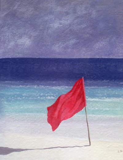 Beach Flag - Storm Warning, 1985 by Lincoln Seligman